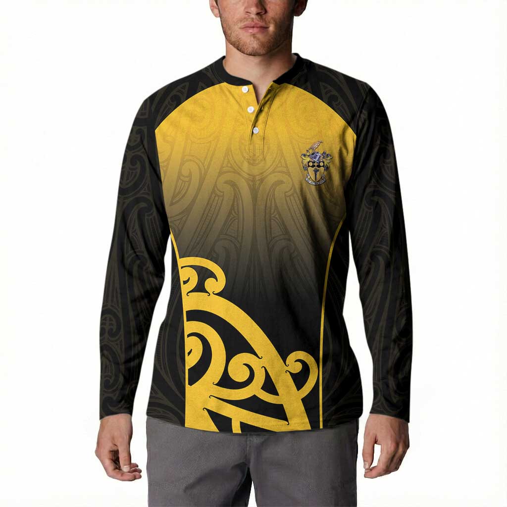Custom Motueka High School Button Sweatshirt Maori Koru Pattern