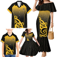 Custom Motueka High School Family Matching Mermaid Dress and Hawaiian Shirt Maori Koru Pattern LT05 - Polynesian Pride