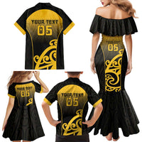 Custom Motueka High School Family Matching Mermaid Dress and Hawaiian Shirt Maori Koru Pattern LT05 - Polynesian Pride