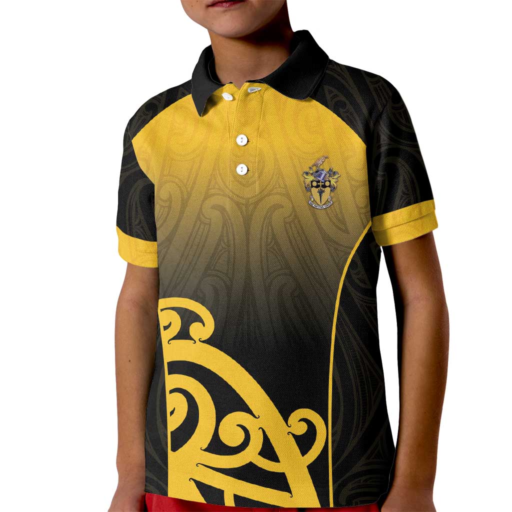 Custom Motueka High School Kid Polo Shirt Maori Koru Pattern