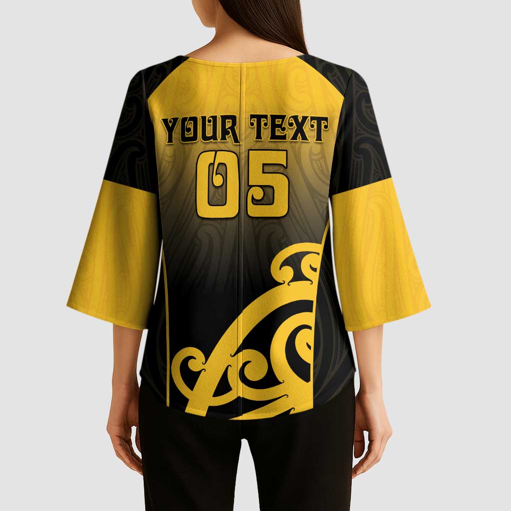 Custom Motueka High School Kimono Sleeve Blouse Maori Koru Pattern