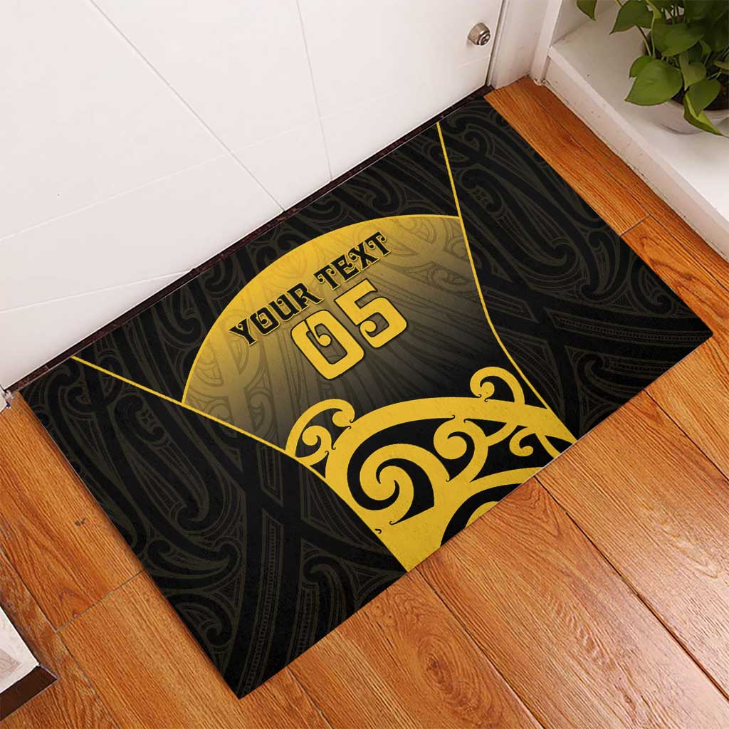 Custom Motueka High School Rubber Doormat Maori Koru Pattern