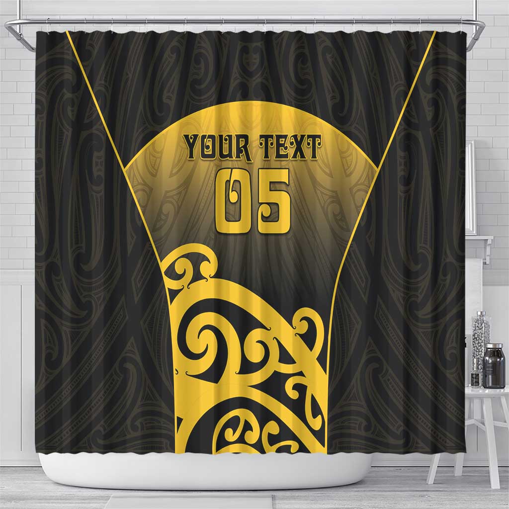 Custom Motueka High School Shower Curtain Maori Koru Pattern