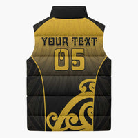 Custom Motueka High School Sleeveless Puffer Jacket Maori Koru Pattern