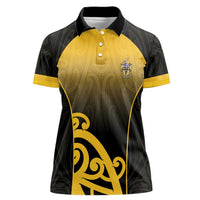 Custom Motueka High School Women Polo Shirt Maori Koru Pattern LT05 Female Black - Polynesian Pride
