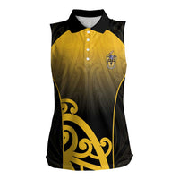 Custom Motueka High School Women Sleeveless Polo Shirt Maori Koru Pattern