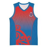 Custom St Joseph's Maori Girls' College Basketball Jersey Maori Koru Pattern LT05 Unisex Blue - Polynesian Pride