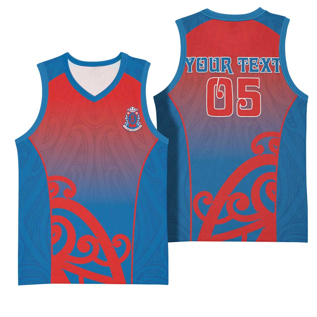 Custom St Joseph's Maori Girls' College Basketball Jersey Maori Koru Pattern LT05 - Polynesian Pride