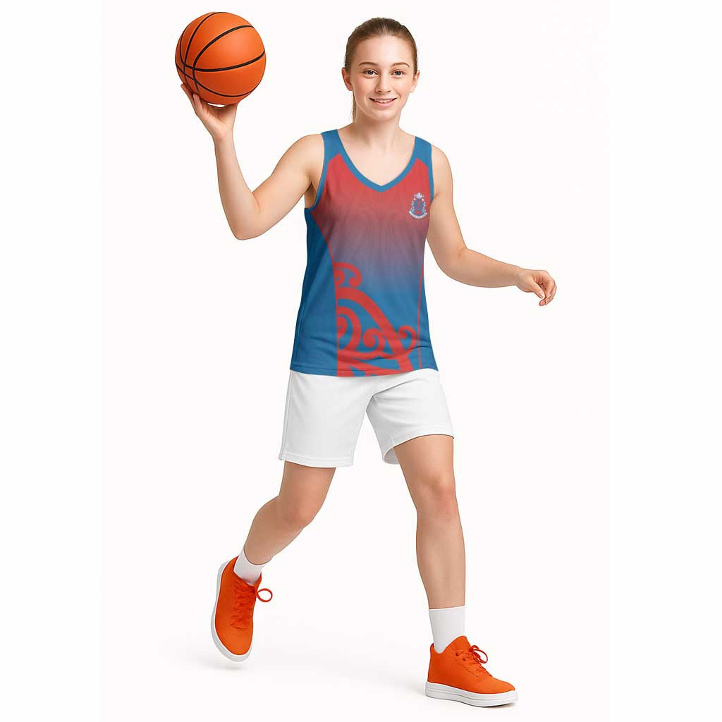 Custom St Joseph's Maori Girls' College Basketball Jersey Maori Koru Pattern LT05 - Polynesian Pride