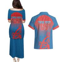 Custom St Joseph's Maori Girls' College Couples Matching Puletasi and Hawaiian Shirt Maori Koru Pattern