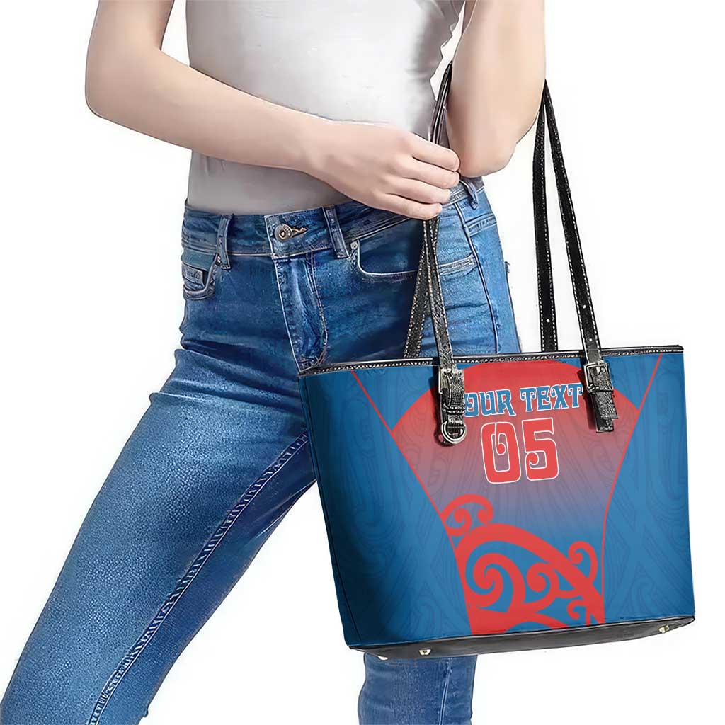 Custom St Joseph's Maori Girls' College Leather Tote Bag Maori Koru Pattern