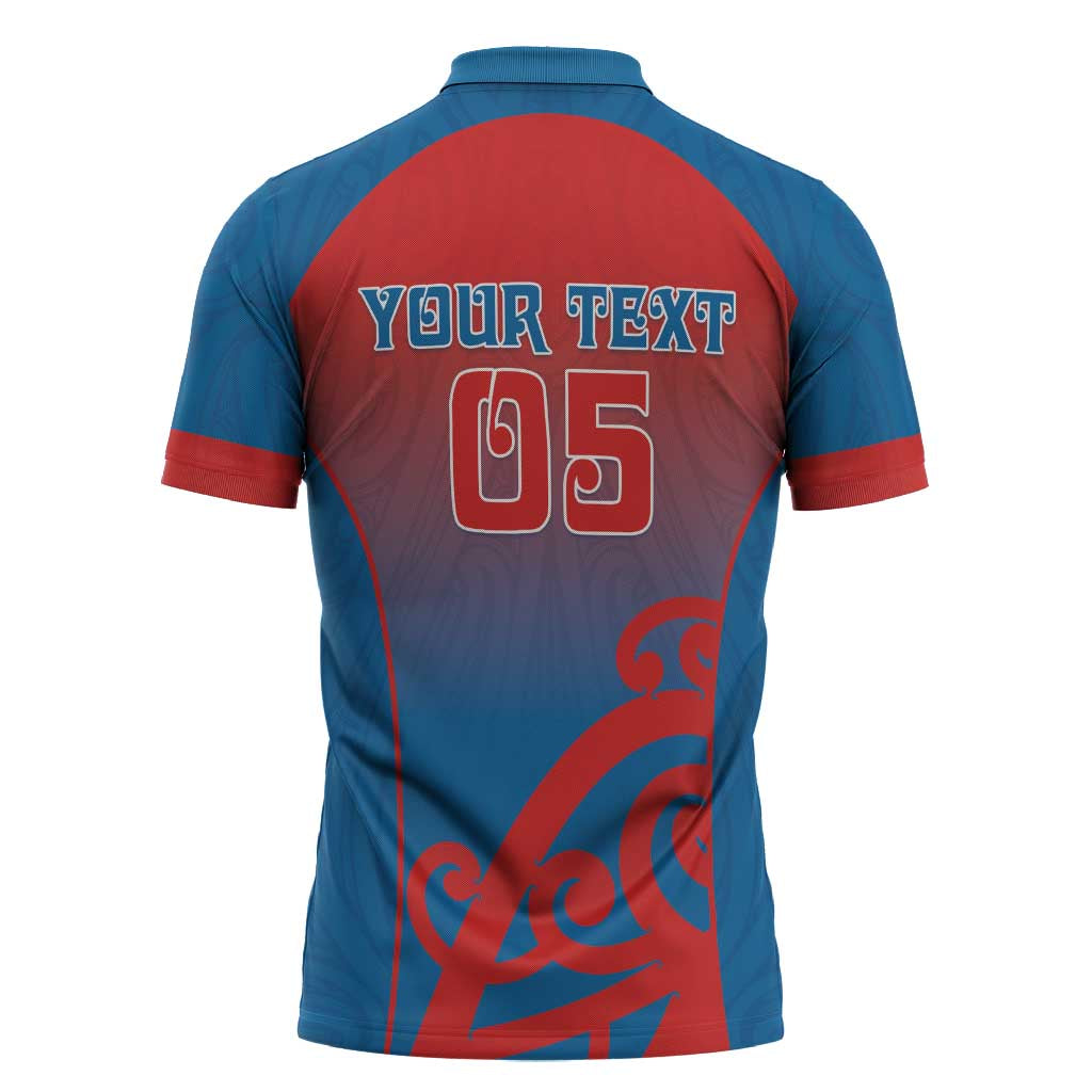 Custom St Joseph's Maori Girls' College Zipper Polo Shirt Maori Koru Pattern