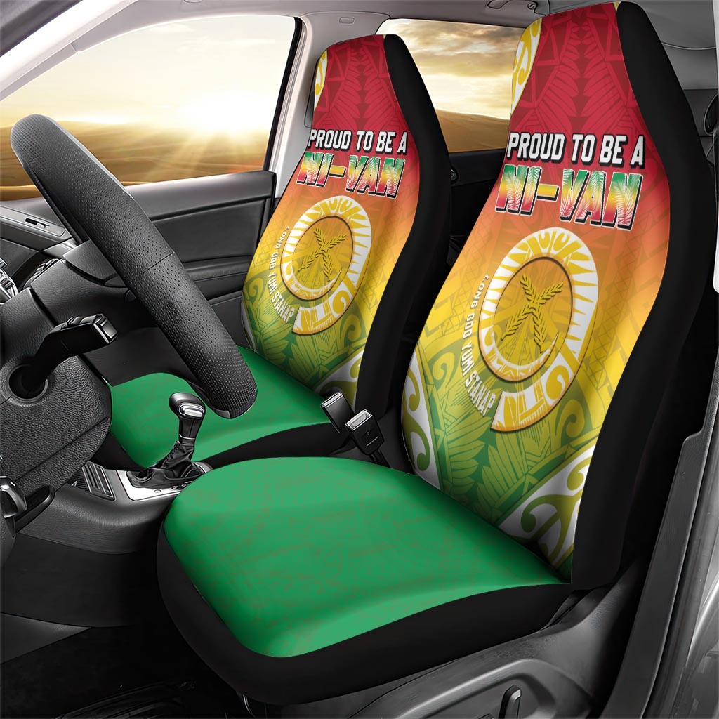 Vanuatu Car Seat Cover Proud To Be A Ni-Van With Tribal Pattern