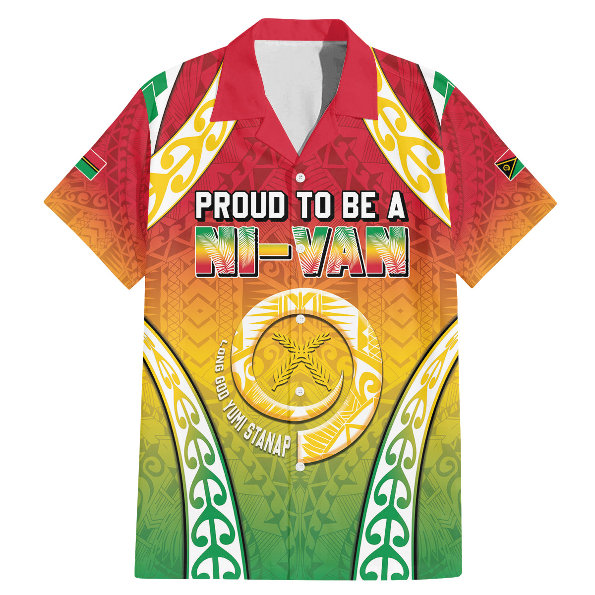 Personalised Vanuatu Family Matching Mermaid Dress and Hawaiian Shirt Proud To Be A Ni-Van With Tribal Pattern LT05 Dad's Shirt - Short Sleeve Reggae - Polynesian Pride