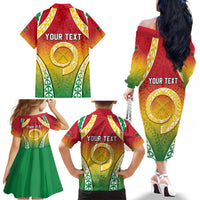 Personalised Vanuatu Family Matching Off The Shoulder Long Sleeve Dress and Hawaiian Shirt Proud To Be A Ni-Van With Tribal Pattern LT05 - Polynesian Pride