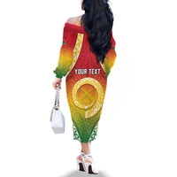 Personalised Vanuatu Family Matching Off The Shoulder Long Sleeve Dress and Hawaiian Shirt Proud To Be A Ni-Van With Tribal Pattern LT05 - Polynesian Pride