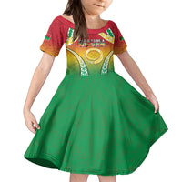 Personalised Vanuatu Family Matching Off Shoulder Short Dress and Hawaiian Shirt Proud To Be A Ni-Van With Tribal Pattern LT05 Daughter's Dress Reggae - Polynesian Pride