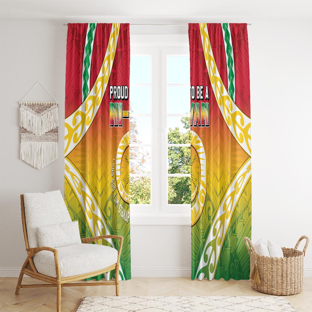 Vanuatu Window Curtain Proud To Be A Ni-Van With Tribal Pattern