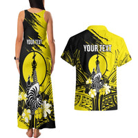 Personalised New Caledonia Day Couples Matching Tank Maxi Dress and Hawaiian Shirt Kanaky Flag Coat Of Arms Polynesian Pattern LT05 - Polynesian Pride