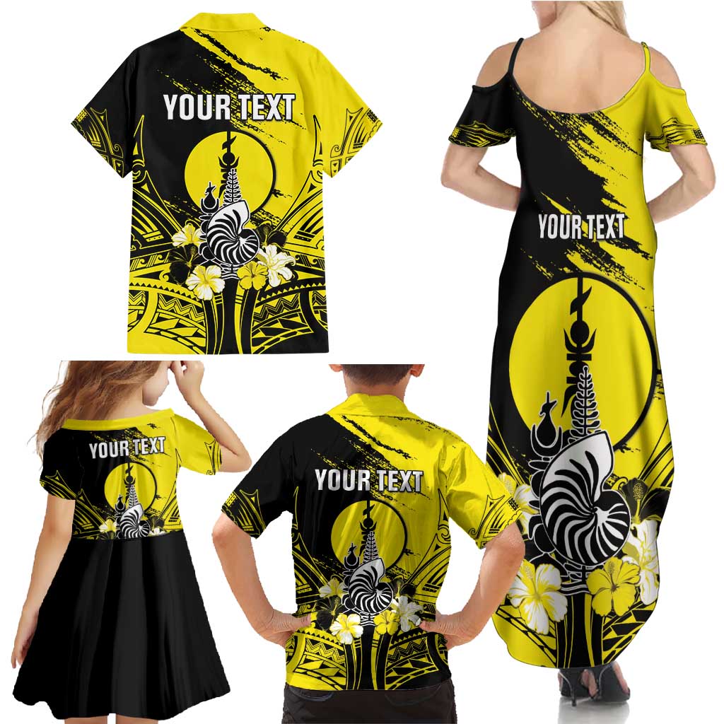 Personalised New Caledonia Day Family Matching Summer Maxi Dress and Hawaiian Shirt Kanaky Flag Coat Of Arms Polynesian Pattern LT05 - Polynesian Pride