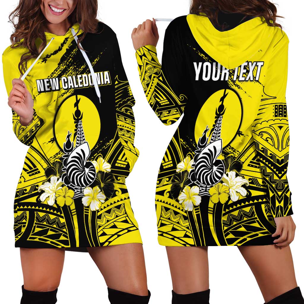 Personalised New Caledonia Day Hoodie Dress Kanaky Flag Coat Of Arms Polynesian Pattern LT05 - Polynesian Pride
