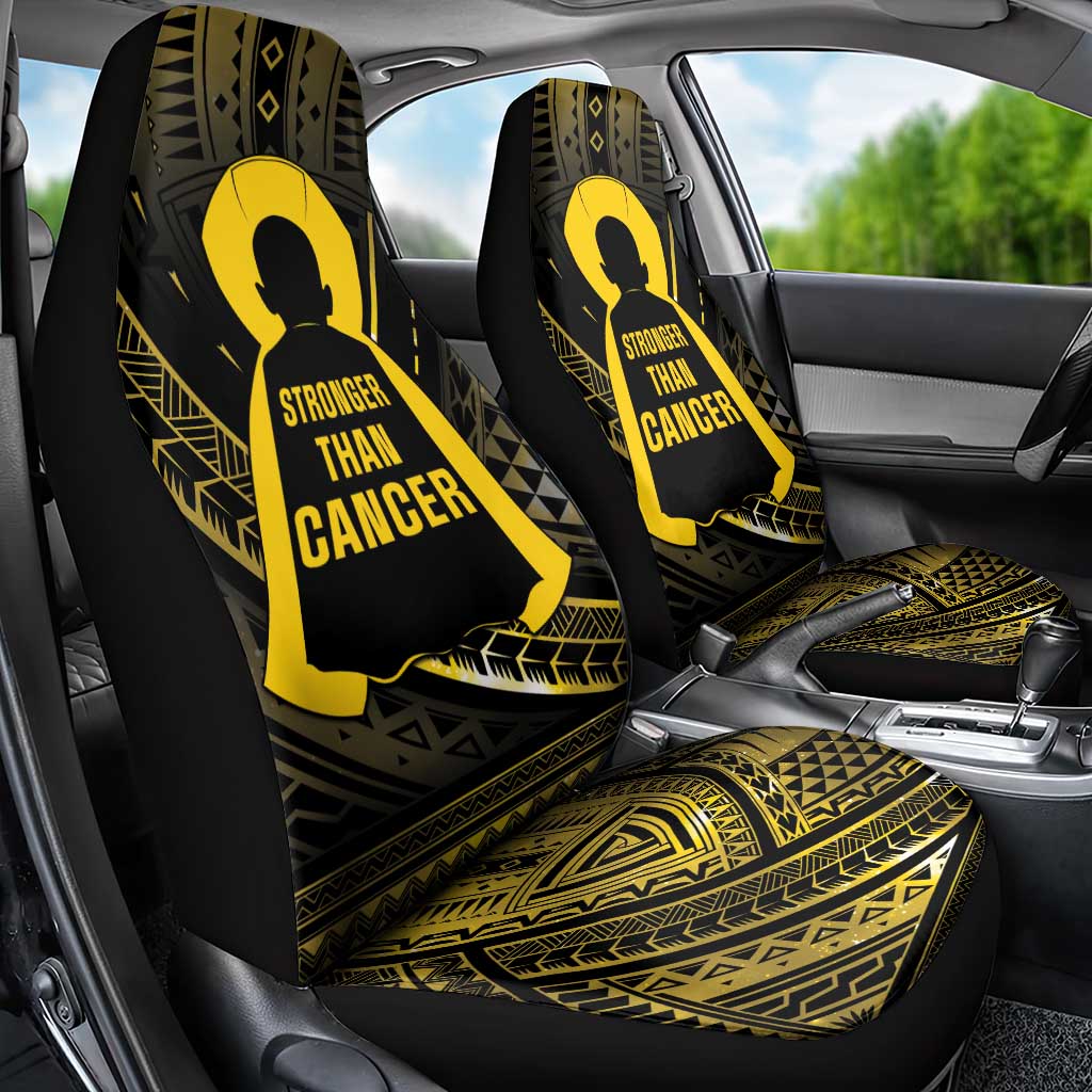 Polynesia Childhood Cancer Awareness Car Seat Cover You Are Stronger Than Cancer LT05 - Polynesian Pride