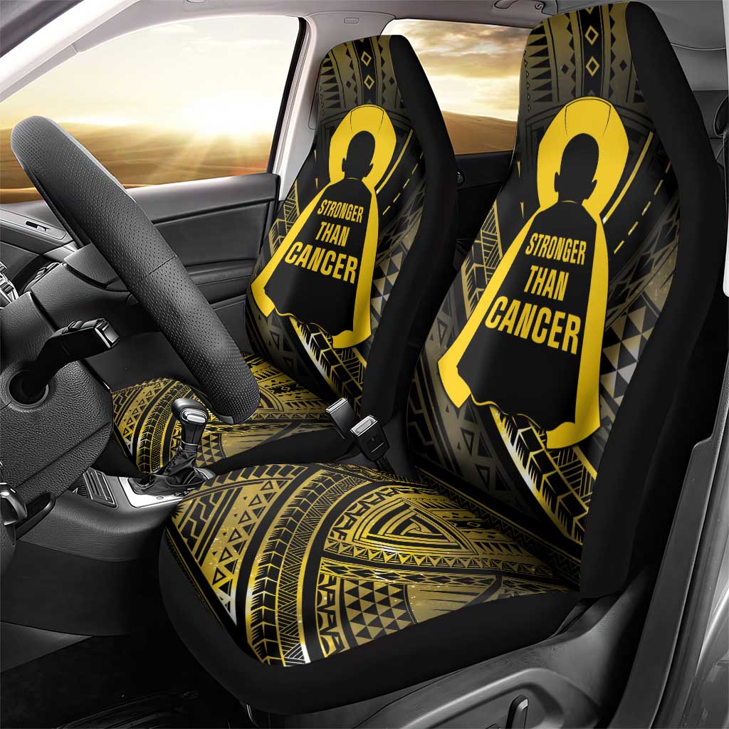 Polynesia Childhood Cancer Awareness Car Seat Cover You Are Stronger Than Cancer LT05 - Polynesian Pride