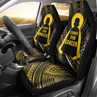 Polynesia Childhood Cancer Awareness Car Seat Cover You Are Stronger Than Cancer LT05 - Polynesian Pride