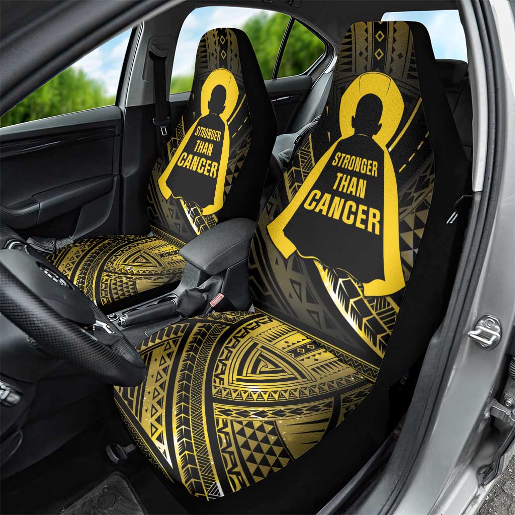 Polynesia Childhood Cancer Awareness Car Seat Cover You Are Stronger Than Cancer LT05 - Polynesian Pride