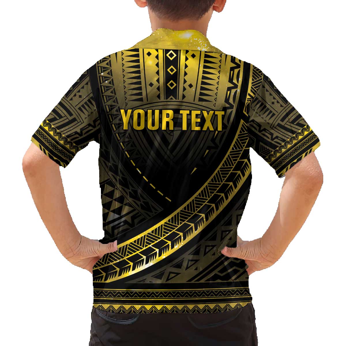 Personalised Polynesia Childhood Cancer Awareness Family Matching Off The Shoulder Long Sleeve Dress and Hawaiian Shirt You Are Stronger Than Cancer LT05 - Polynesian Pride