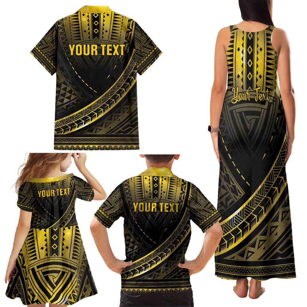 Personalised Polynesia Childhood Cancer Awareness Family Matching Tank Maxi Dress and Hawaiian Shirt You Are Stronger Than Cancer LT05 - Polynesian Pride