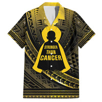 Personalised Polynesia Childhood Cancer Awareness Hawaiian Shirt You Are Stronger Than Cancer LT05 Black - Polynesian Pride