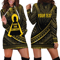 Personalised Polynesia Childhood Cancer Awareness Hoodie Dress You Are Stronger Than Cancer LT05 - Polynesian Pride