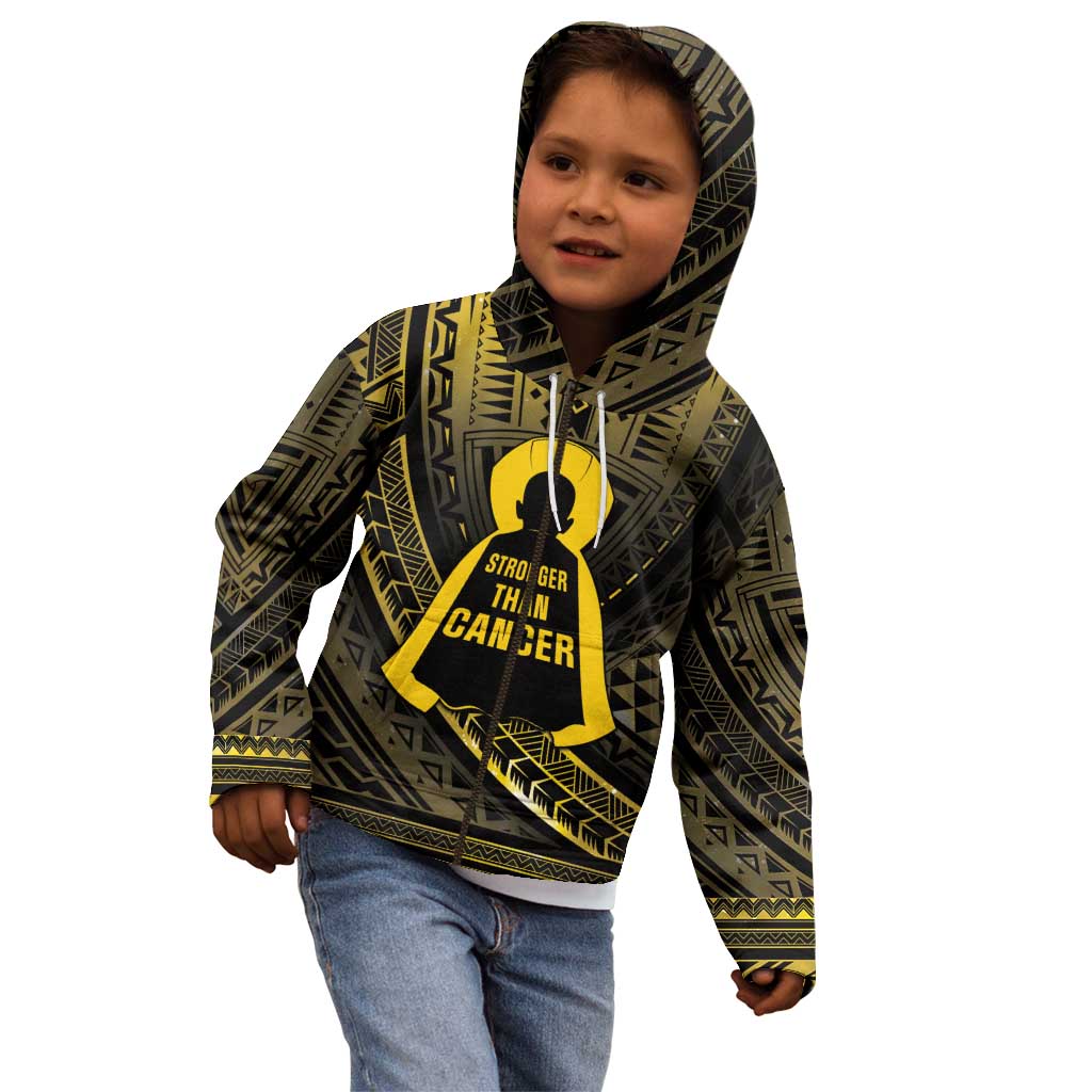 Personalised Polynesia Childhood Cancer Awareness Kid Hoodie You Are Stronger Than Cancer LT05 - Polynesian Pride