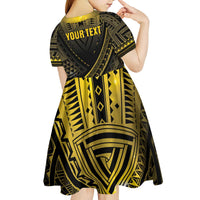 Personalised Polynesia Childhood Cancer Awareness Kid Short Sleeve Dress You Are Stronger Than Cancer LT05 - Polynesian Pride