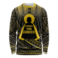 Personalised Polynesia Childhood Cancer Awareness Long Sleeve Shirt You Are Stronger Than Cancer LT05 Unisex Black - Polynesian Pride