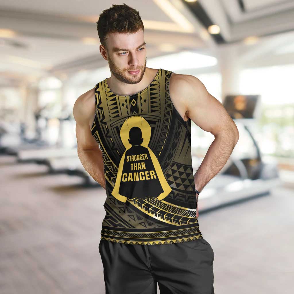 Personalised Polynesia Childhood Cancer Awareness Men Tank Top You Are Stronger Than Cancer LT05 Black - Polynesian Pride