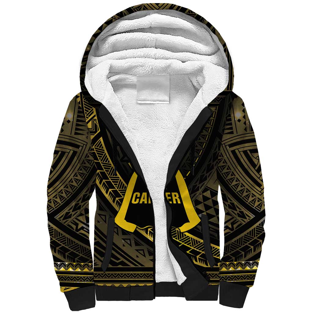 Personalised Polynesia Childhood Cancer Awareness Sherpa Hoodie You Are Stronger Than Cancer LT05 Unisex Black - Polynesian Pride