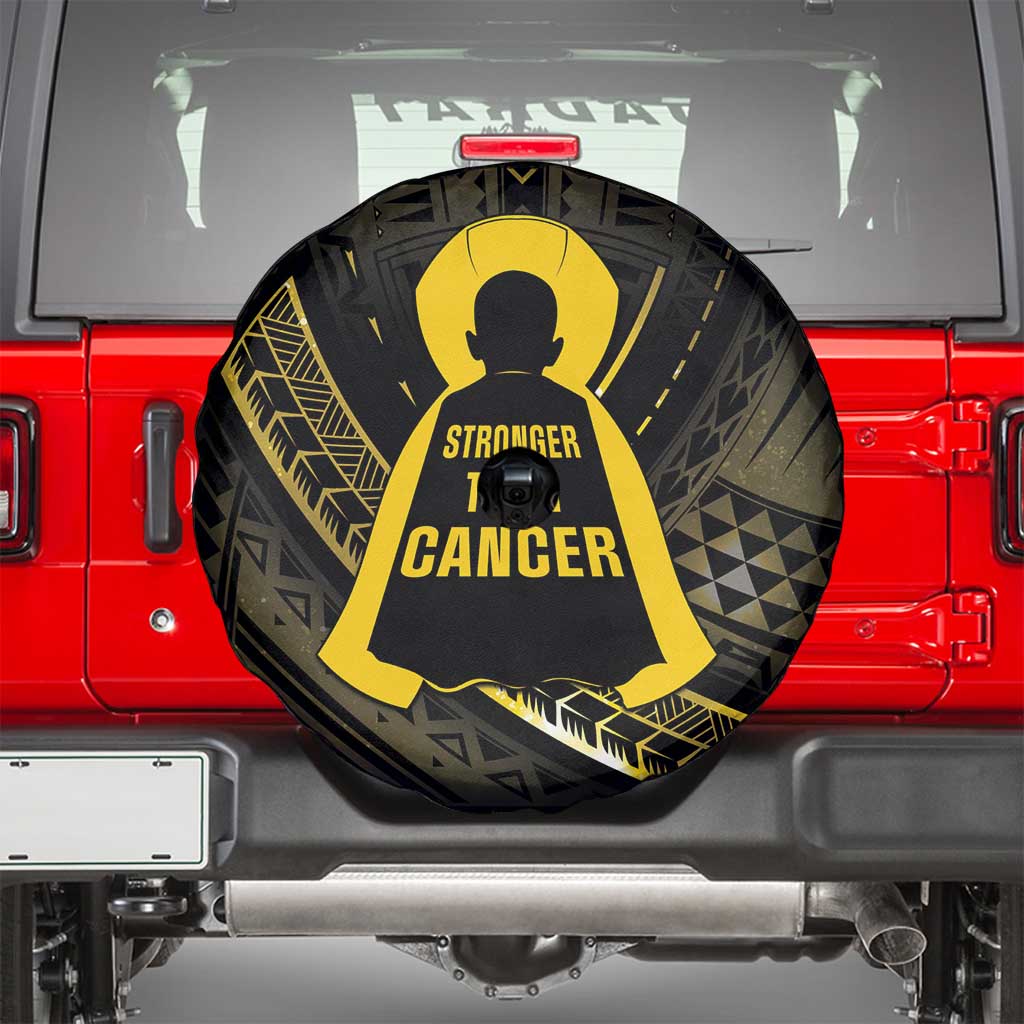 Polynesia Childhood Cancer Awareness Spare Tire Cover You Are Stronger Than Cancer LT05 - Polynesian Pride