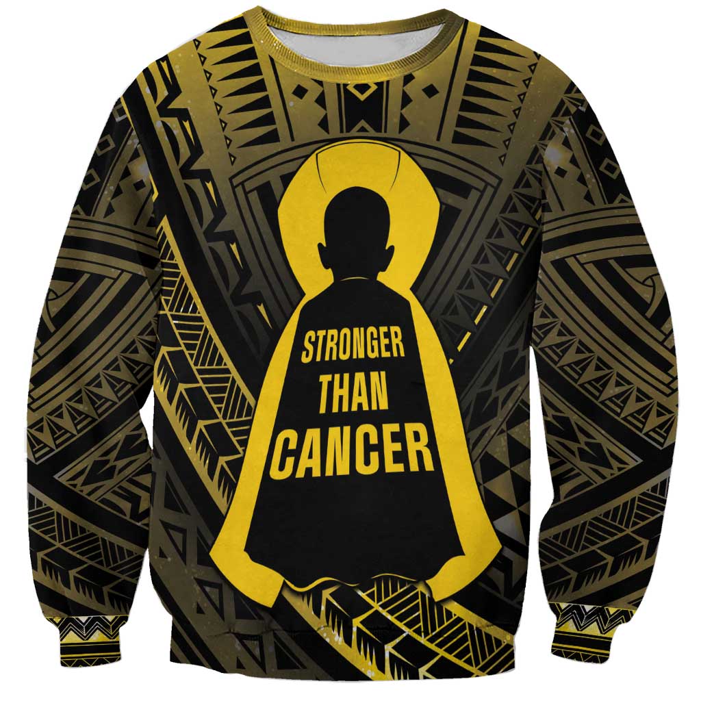 Personalised Polynesia Childhood Cancer Awareness Sweatshirt You Are Stronger Than Cancer LT05 Unisex Black - Polynesian Pride