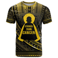 Personalised Polynesia Childhood Cancer Awareness T Shirt You Are Stronger Than Cancer LT05 Black - Polynesian Pride