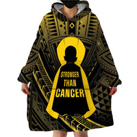Personalised Polynesia Childhood Cancer Awareness Wearable Blanket Hoodie You Are Stronger Than Cancer LT05 - Polynesian Pride