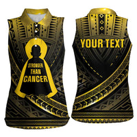 Personalised Polynesia Childhood Cancer Awareness Women Sleeveless Polo Shirt You Are Stronger Than Cancer LT05 - Polynesian Pride