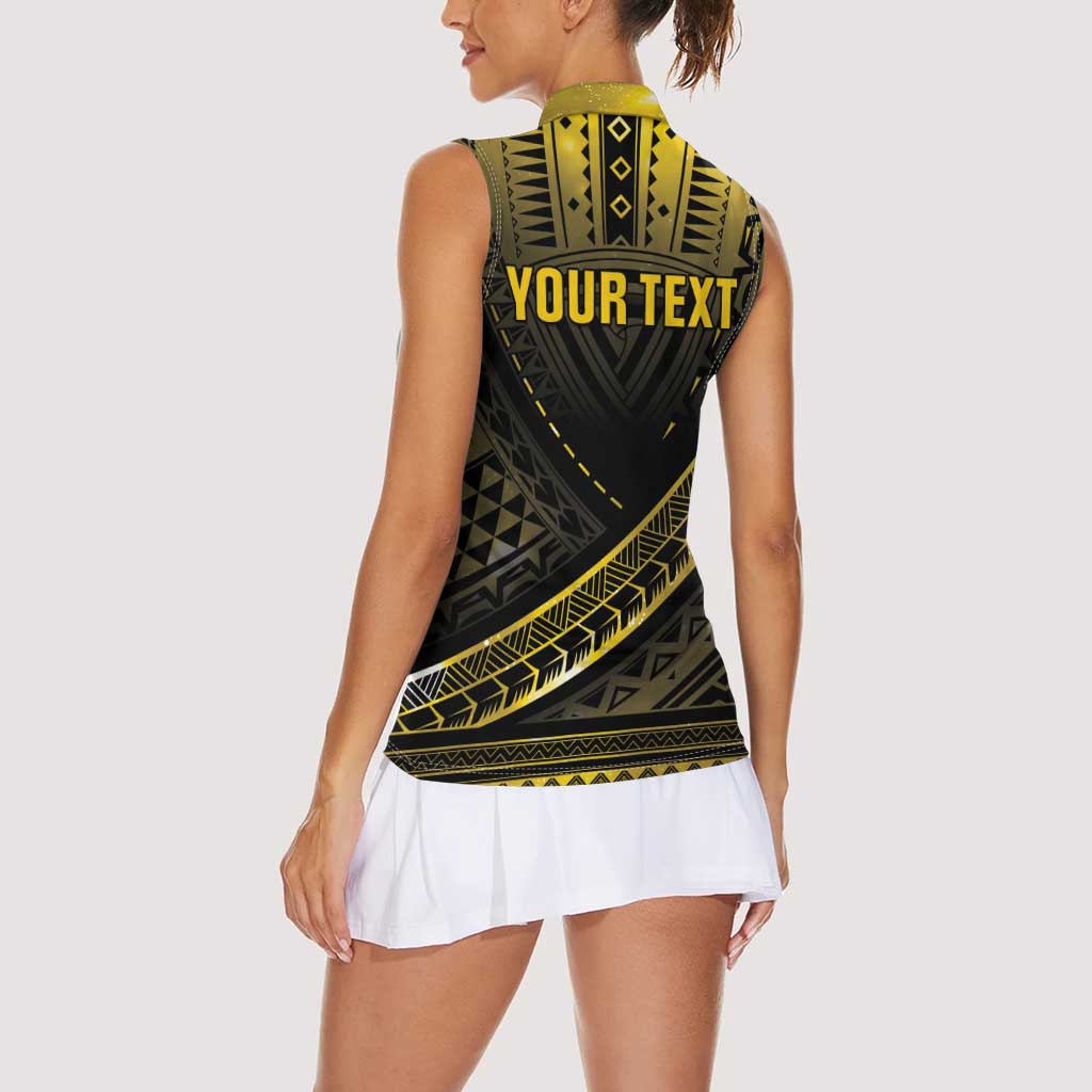 Personalised Polynesia Childhood Cancer Awareness Women Sleeveless Polo Shirt You Are Stronger Than Cancer LT05 - Polynesian Pride