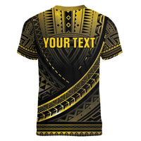 Personalised Polynesia Childhood Cancer Awareness Women V-Neck T-Shirt You Are Stronger Than Cancer LT05 - Polynesian Pride