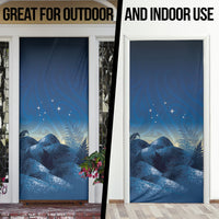 New Zealand Matariki Door Cover Maori Waka With Silver Fern LT05 - Polynesian Pride