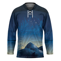 New Zealand Matariki Hockey Jersey Maori Waka With Silver Fern LT05 Unisex Navy - Polynesian Pride