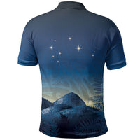 New Zealand Matariki Polo Shirt Maori Waka With Silver Fern LT05 - Polynesian Pride