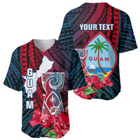 Personalized Guam Baseball Jersey Latte Stone Mix Bougainvillea Polynesian Pattern LT05 - Polynesian Pride