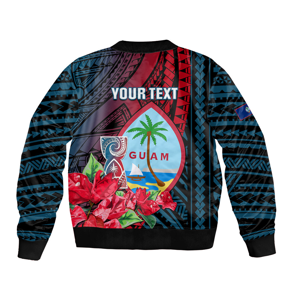 Personalized Guam Sleeve Zip Bomber Jacket Latte Stone Mix Bougainvillea Polynesian Pattern LT05 - Polynesian Pride